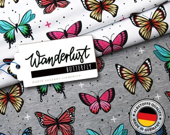 Sweat Wanderlust Butterfly, Alb Stoffe