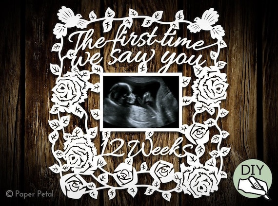 Download Baby Ultrasound Picture Frame Papercut Template Pdf Png For Etsy