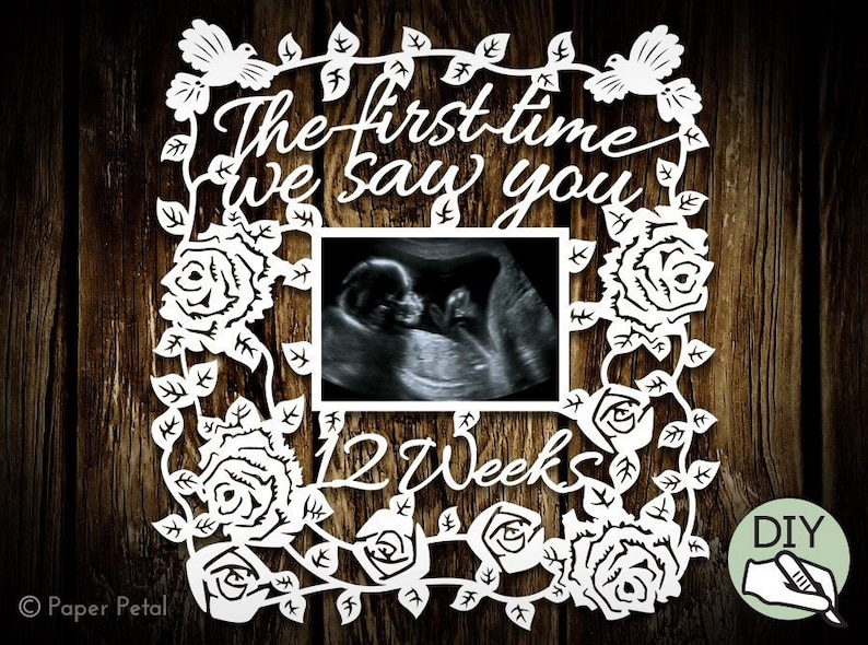 Digital Download Baby Ultrasound Picture Frame Papercut Template Pdf Png For Handcutting Svg File For Silhouette Cameo Or Cricut Art Collectibles Mixed Media Collage Vadel Com