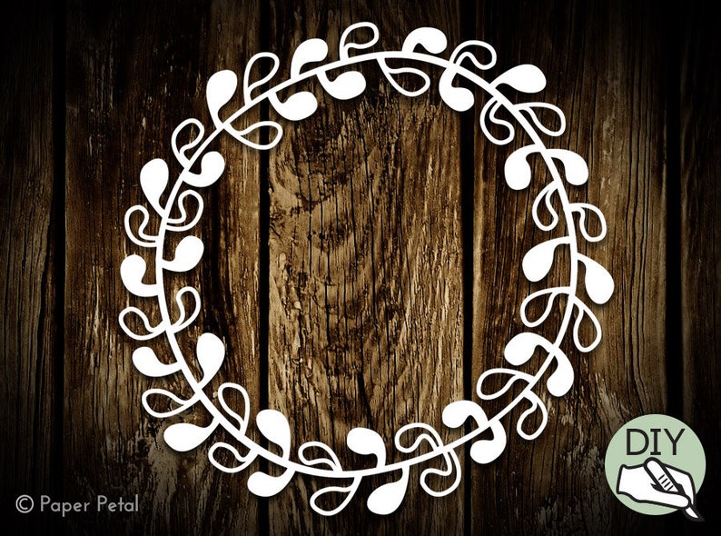 Floral Wreath Frames Papercut Template, Paper Cut Out, Home Decor, Commercial License PDF PNG SVG file digital download image 8