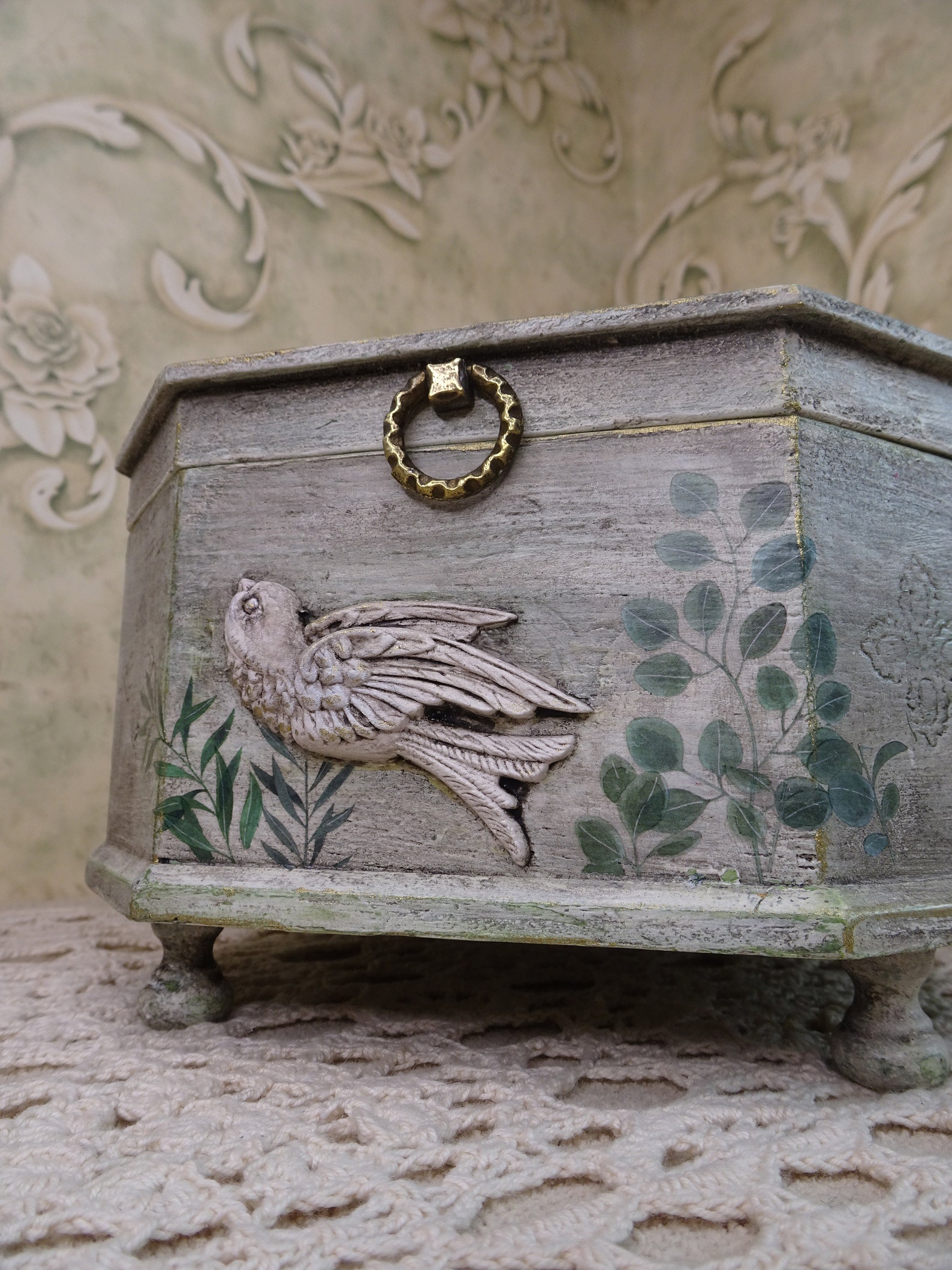 Bird Jewelry Box Unique Gift New interior Solid Wood Etsy
