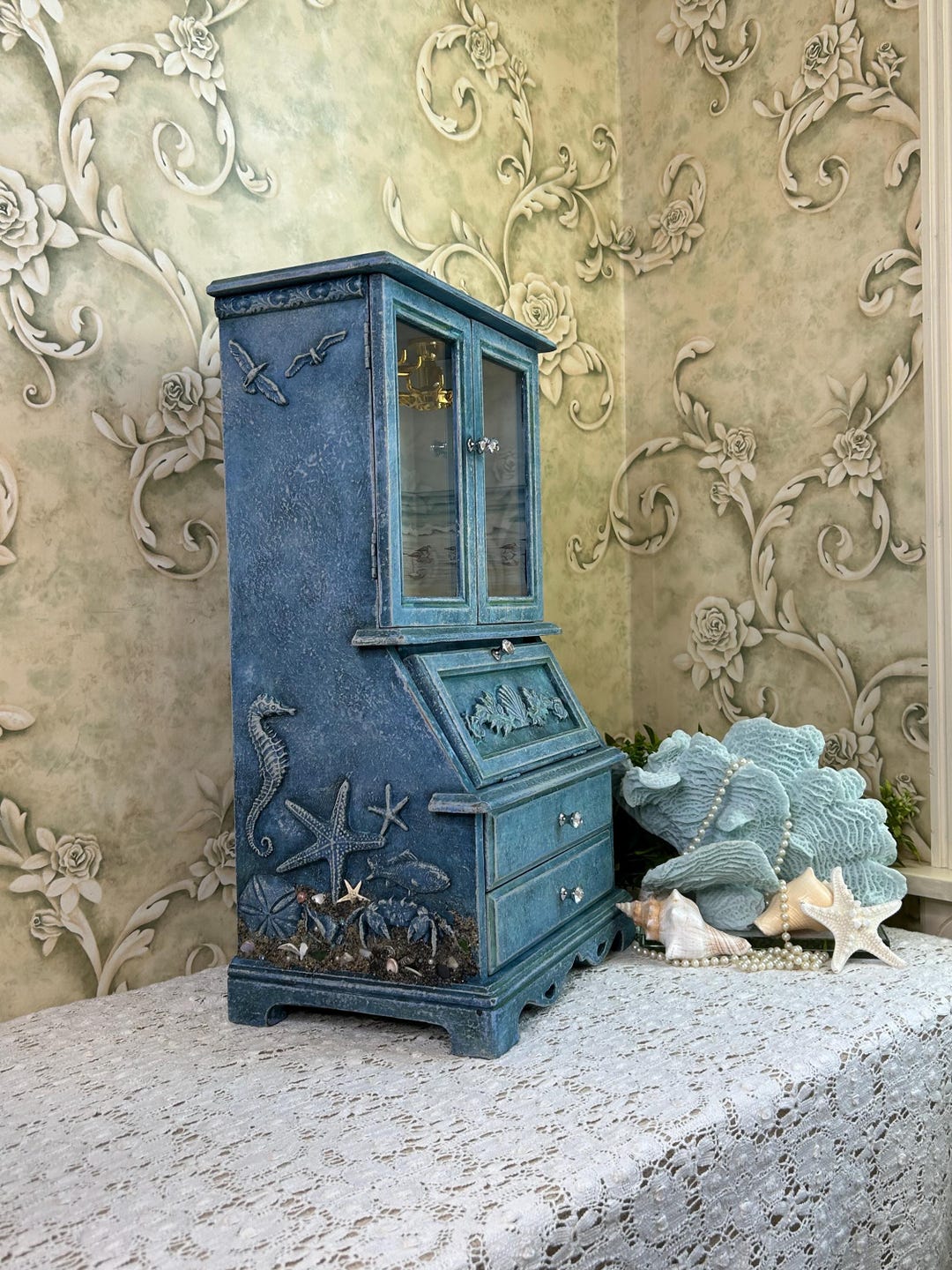 Photo inspiration: Fresh Look at Extra Large Beach Jewelry Armoire Hand Painted One Of A