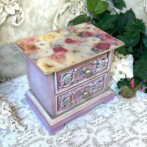 Small Pink Musical Jewelry Box Drawers