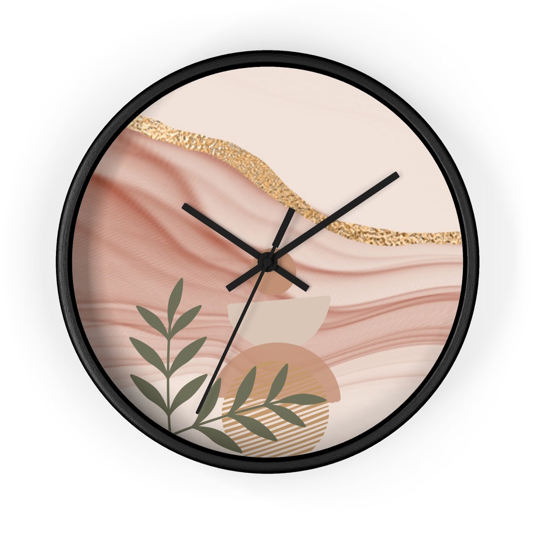 Boho Wall Clock Retro Clock Boho Wall Art Beige Clock Etsy