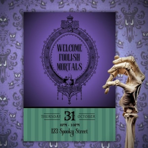 Haunted Mansion Party Invitation -  Editable Digital Template