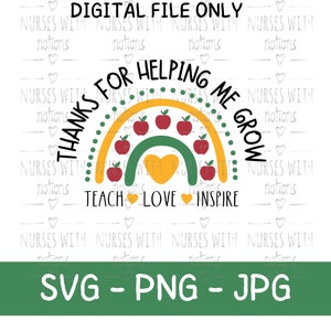 Enseignant svg appréciation des enseignants svg pour enseignant merci svg merci de m'avoir aidé à développer le fichier svg pour cricut
