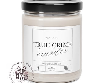 True crime gift funny true crime gift for her birthday gift valentines day gift true crime and murder scented candle soy candle