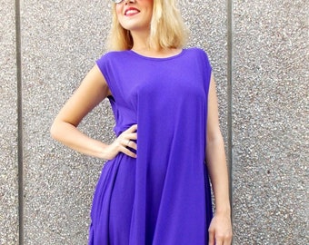 Purple Maxi Dress, Plus Size Purple Caftan, Summer Dress, Casual Maxi Dress TDK40 by TEYXO