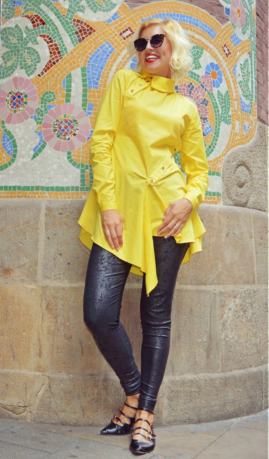 lemon yellow womens tops