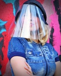 Clear PETG Face Shield, Denim Cap With Face Shield, Removable Face Shield Cap, Denim Hat with Plastic Shield, Face Shield Visor TH02 product logo