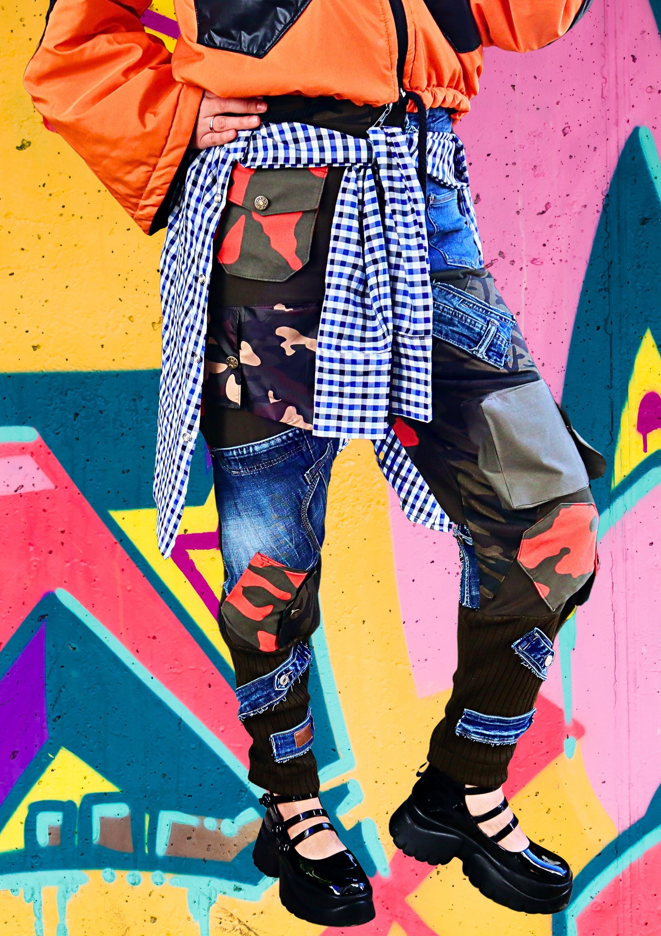  NIFTRIRY Women Camo Pants Patchwork Street Hippie Hip Pop Cargo  Pants Women Bellbottom : Clothing, Shoes & Jewelry