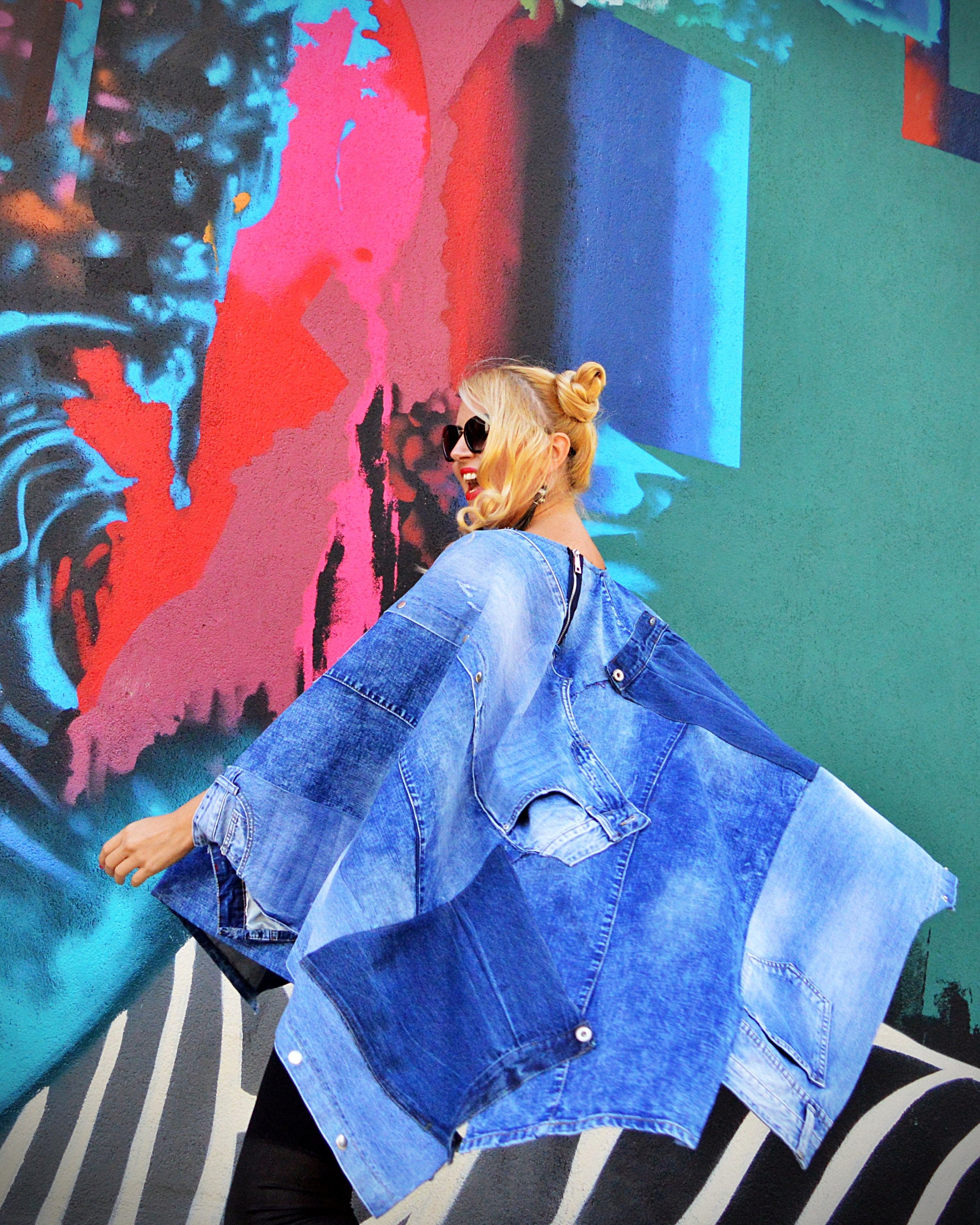 Blue jean shop cape jacket