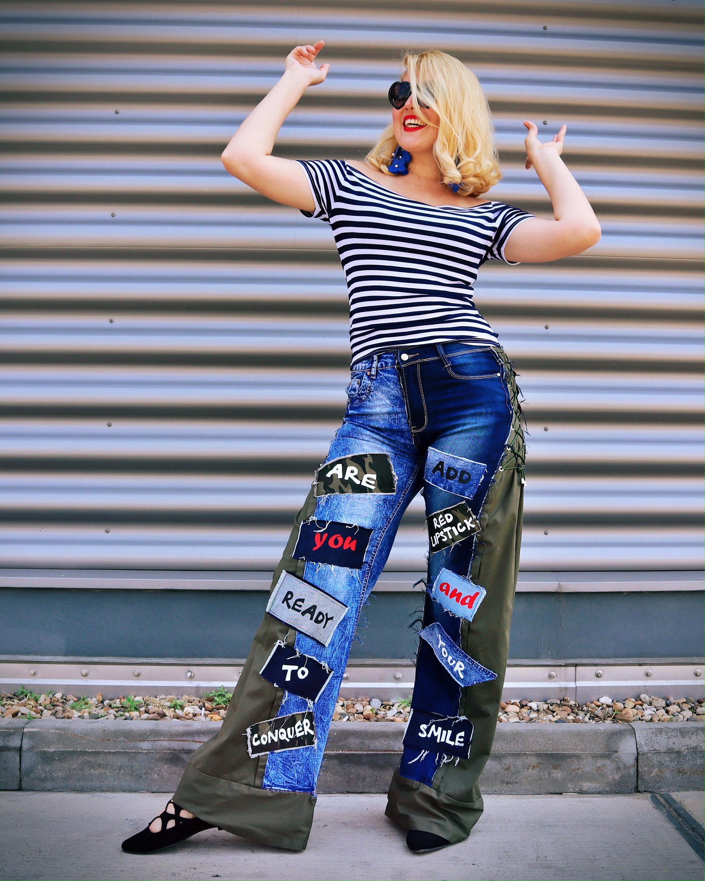 Denim Pants for Women, Patchwork Jean Pants, Hipster Jean Denim Pants for Women, Patchwork Jean Pants, Hipster Jean