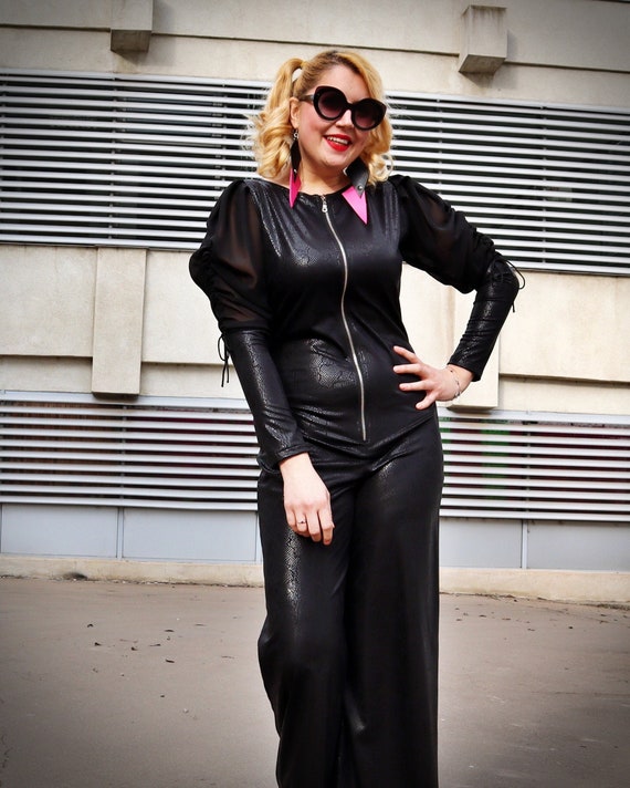 Jumpsuit leder on sale