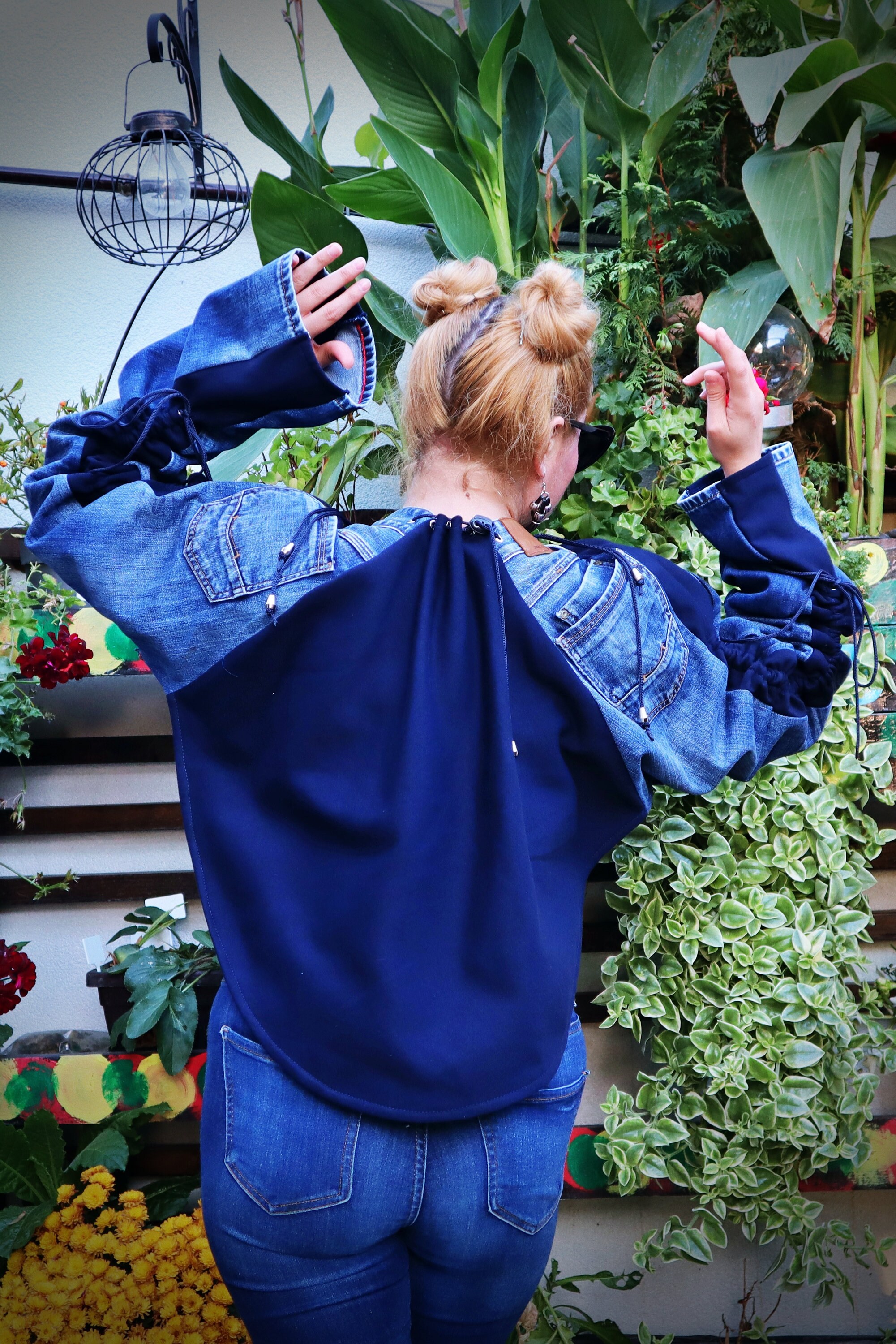 Jean jacket poncho best sale
