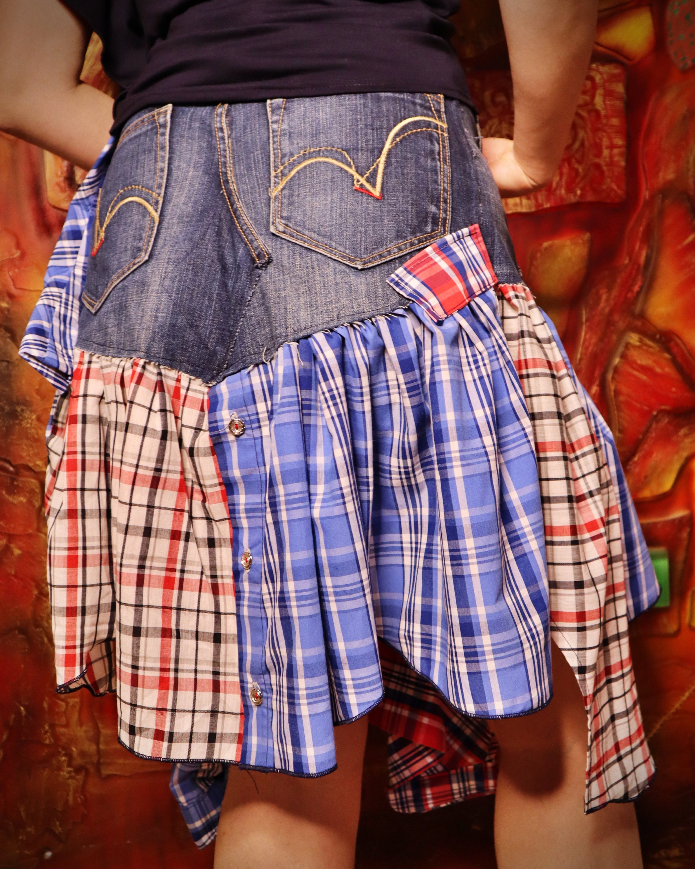 Jean top peasant skirt
