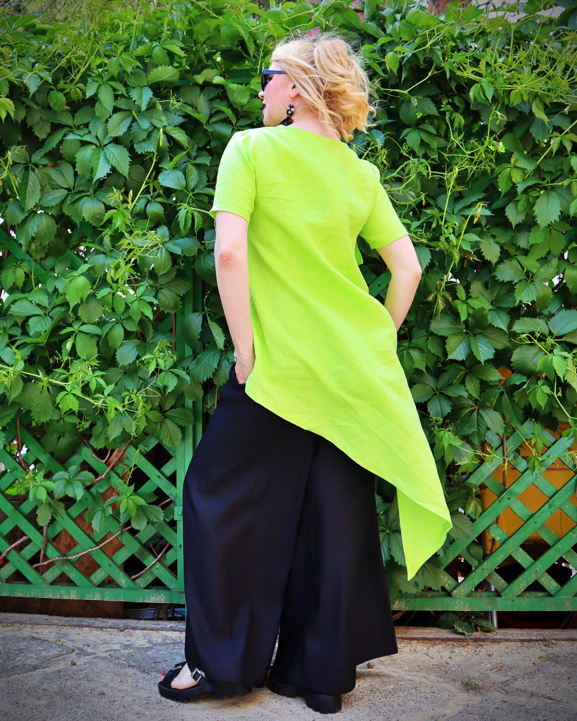 Two Pieces Linen Pants Set Women Linen Pants and Top Summer Etsy