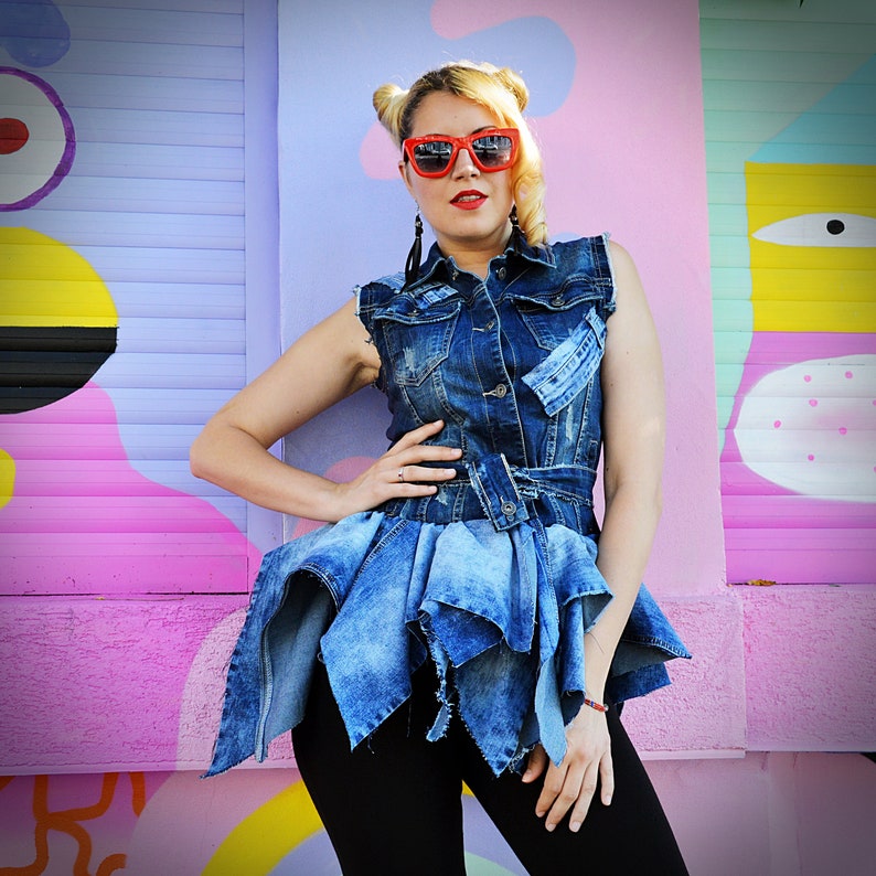 jean jacket with peplum