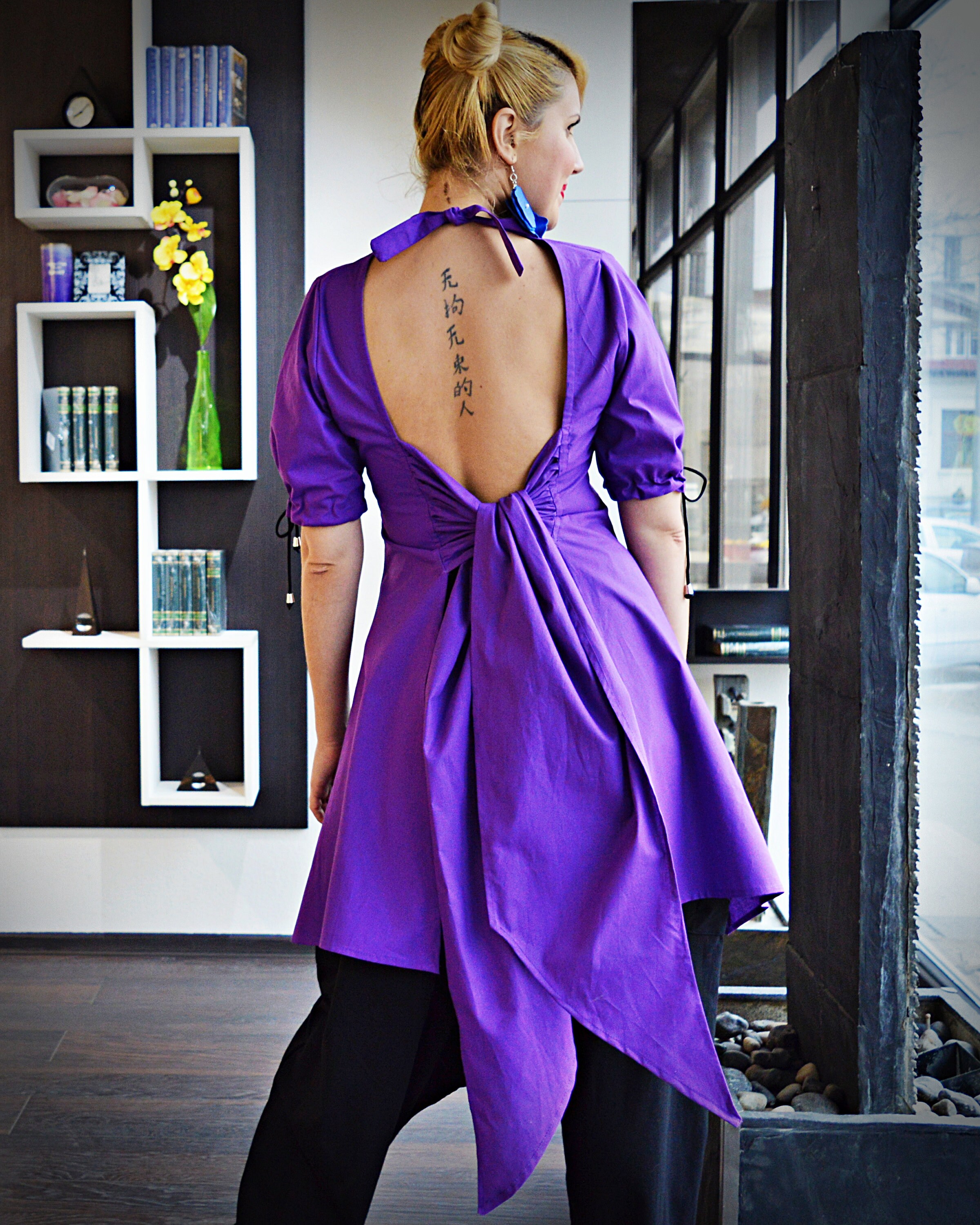 Designer Top, Open Back Top, Womens Shirt, Womens Clothing