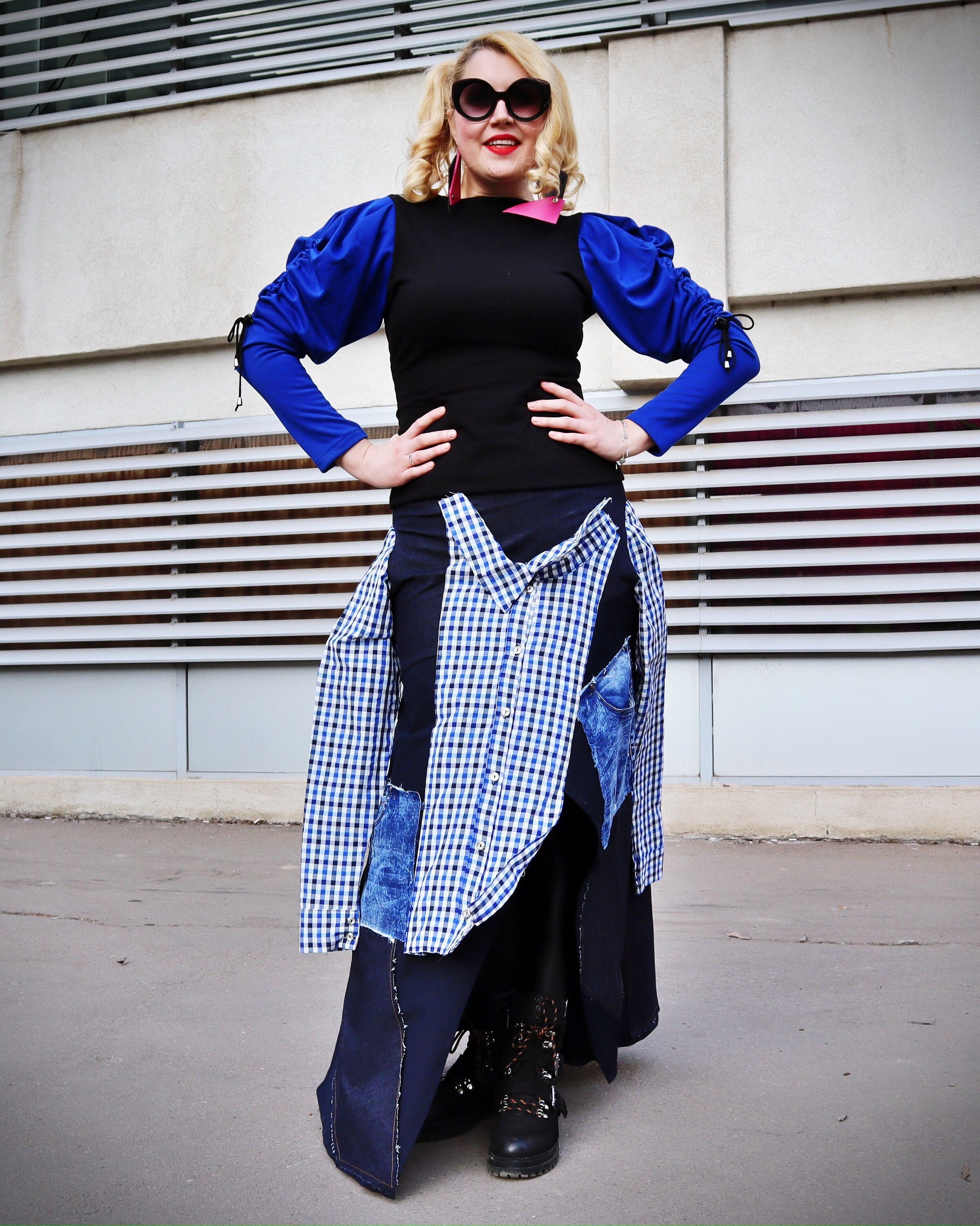 スカート Vintage Asymmetrical Denim Skirt EPU0008 Amazon.com: Women's Gradient Asymmetrical Denim Skirt with