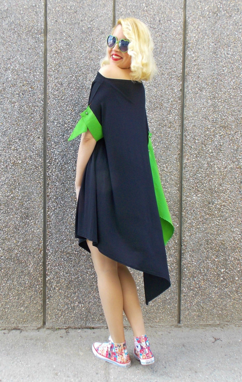 Robe noire extravagant TDK112 Funky robe noir et vert - Etsy France