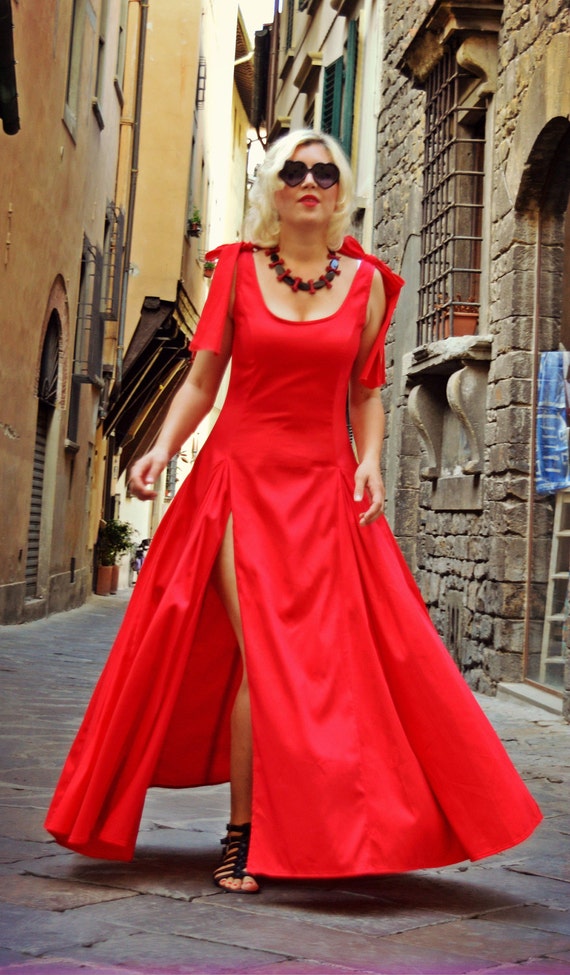 Robe rouge coton sales