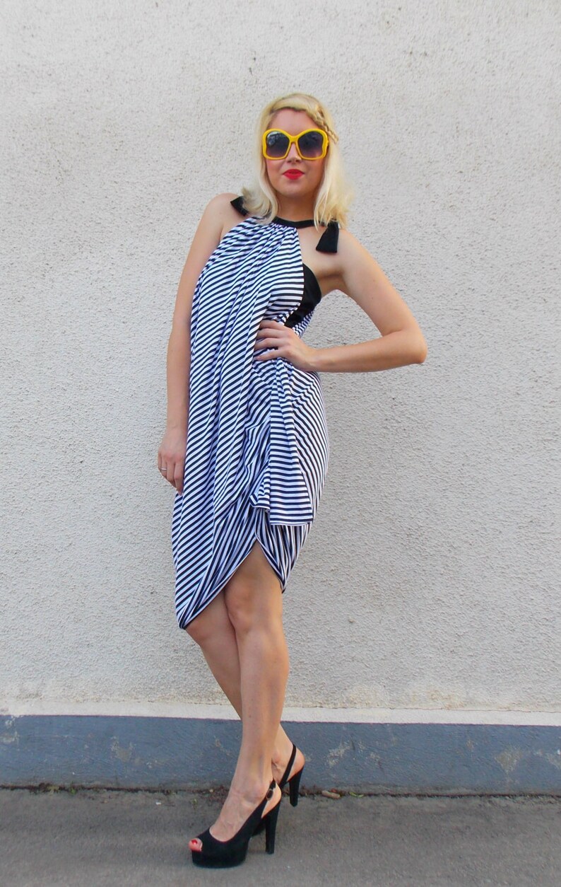 asymmetrical striped dress