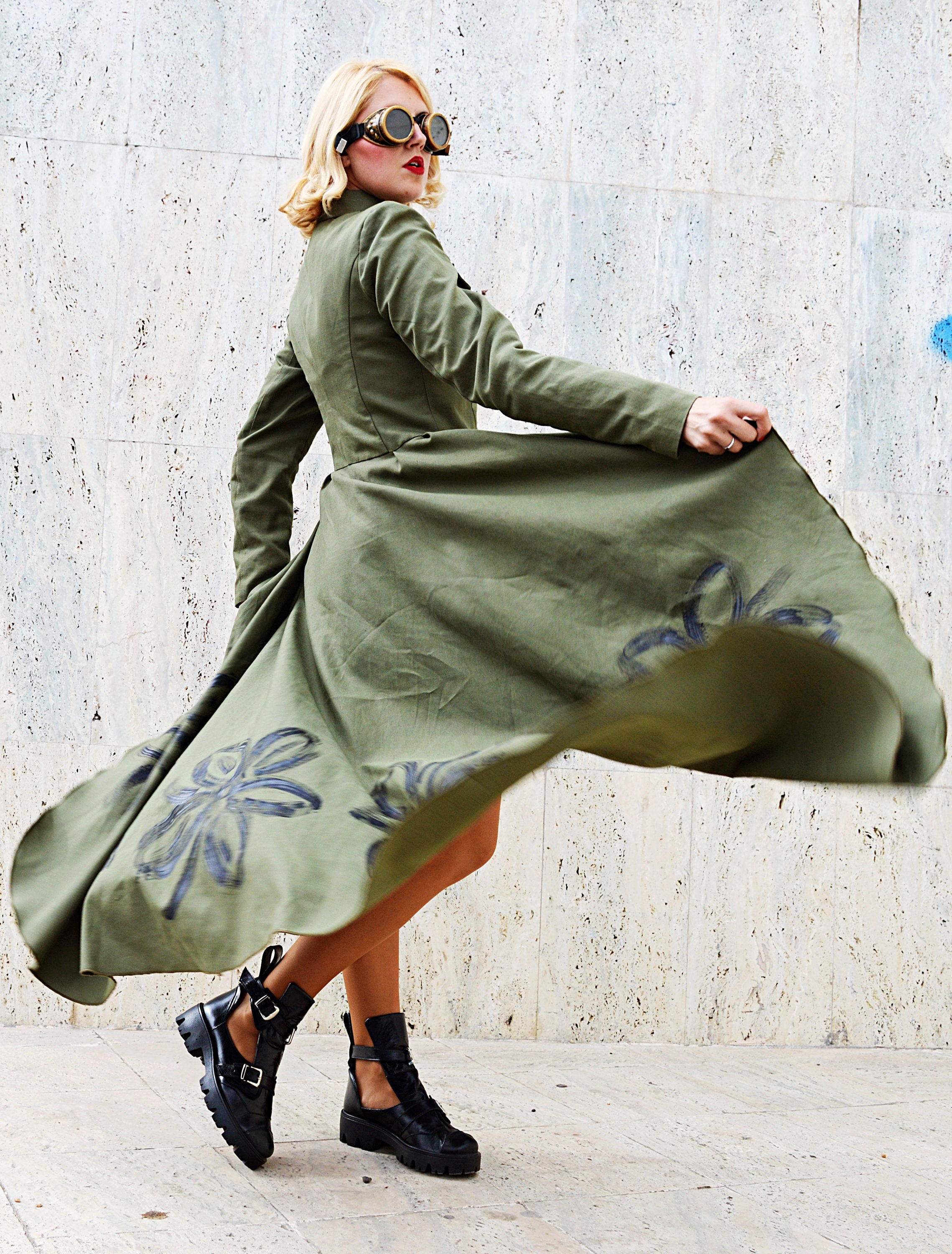 Steampunk Cotton Swing Coat Authentic Military Army Jacket Steampunk Cotton Swing Coat Authentic Military Army Jacket