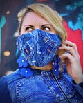 Patchwork Denim Mask with Filter Pocket, Jean Mask with Patches, Anti-Dust Masks, Pollution Mask, Washable  Mask  Adult and Kids Mask TM5 product logo