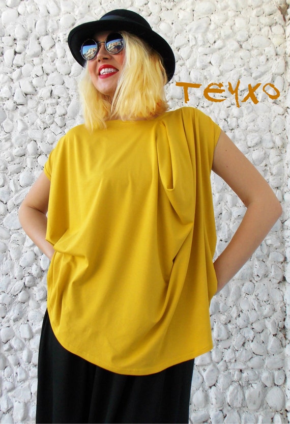 bright yellow plus size tops