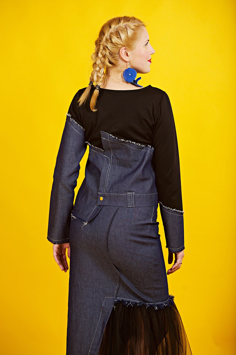 Denim Oversized Shirt Trendy Plus Size Clothing Tops for Etsy