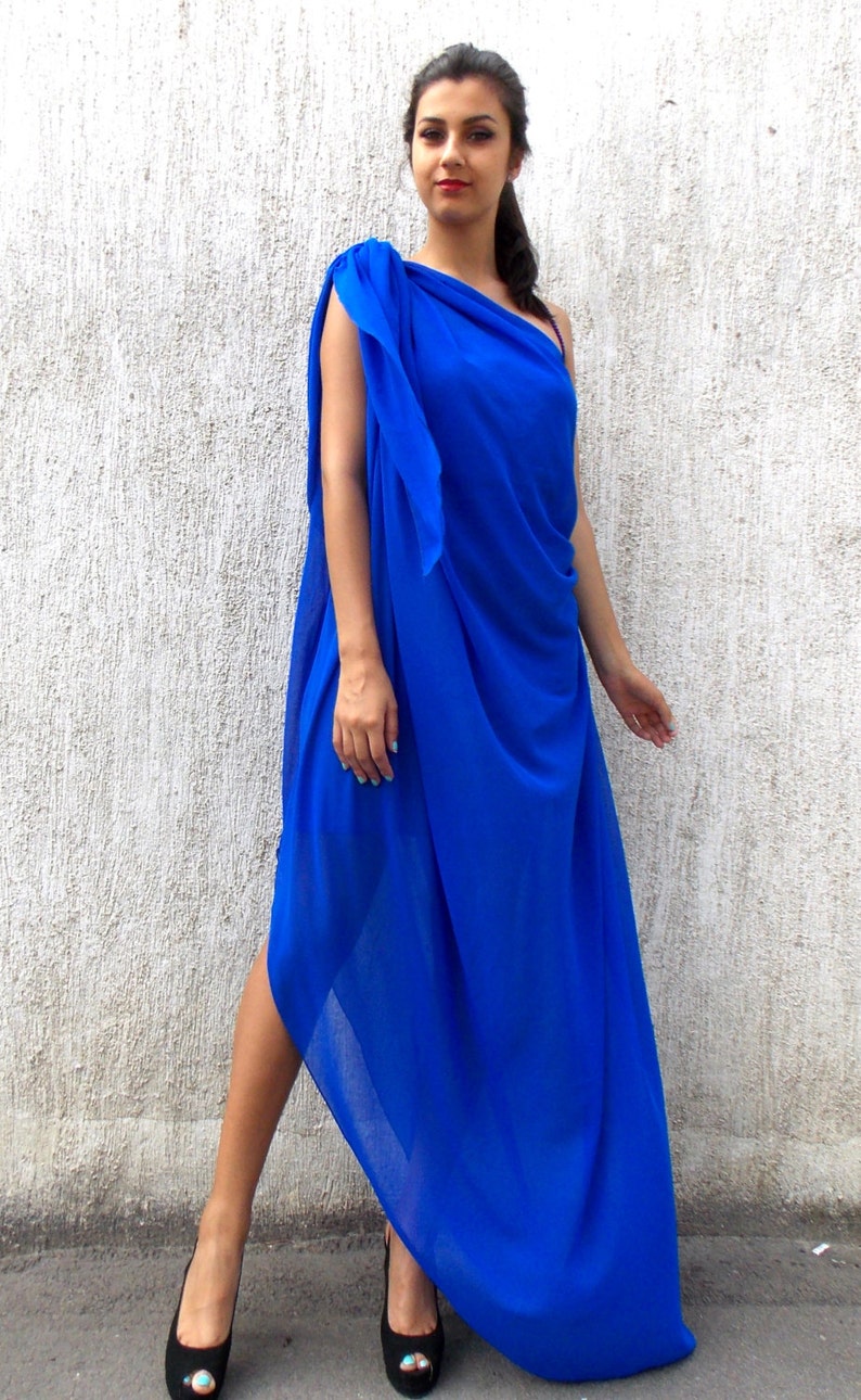 Royal Blue Maxi Dress TDK77 Summer Caftan Asymmetrical Loose - Etsy