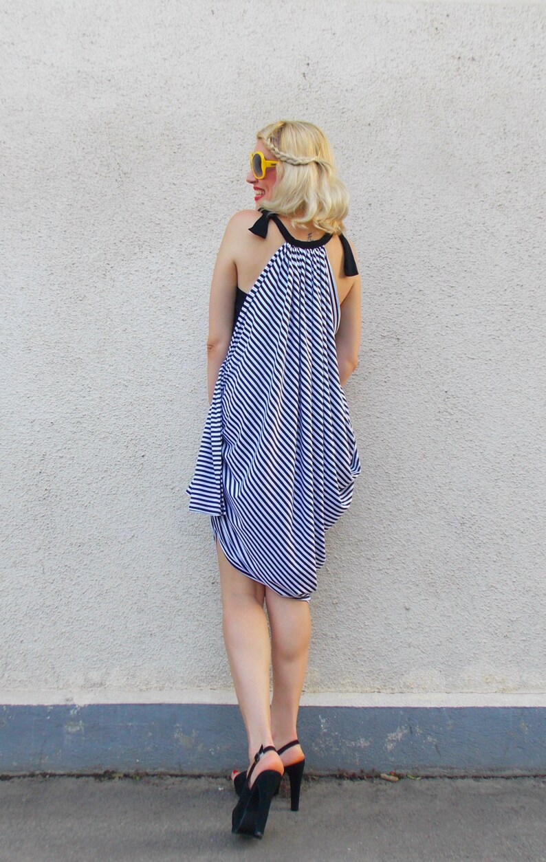 asymmetrical striped dress