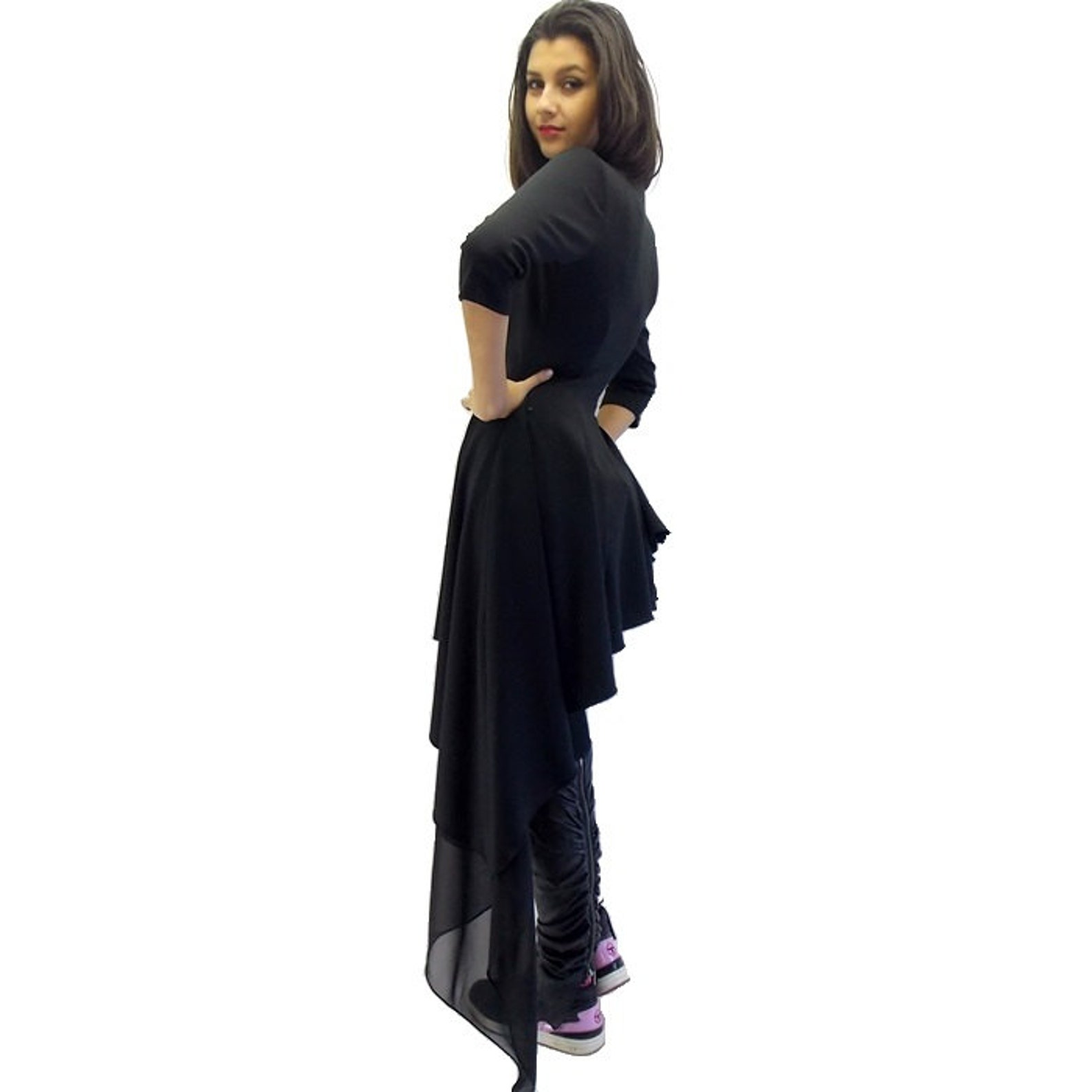 Black Asymmetrical Dress TT03 Black Dress Tunic Little Black - Etsy
