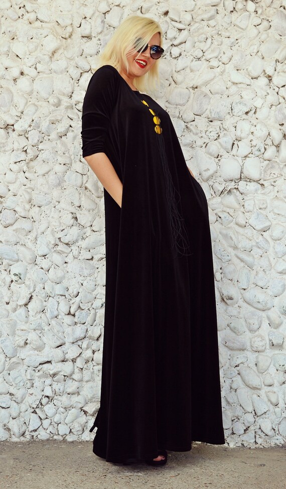 Autumn Black Velvet Dress Long Maxi Dress A line Dress Women TDK191 Etsy Canada