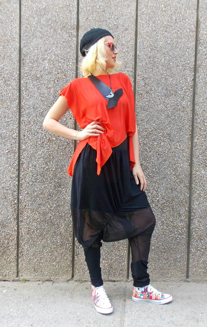 black drop crotch pants