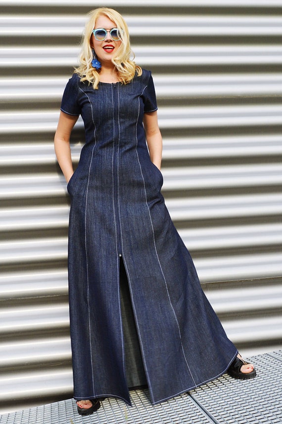 long denim dress