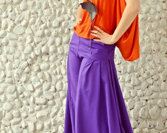 Cotton Palazzo Pants, Purple Pants, Wide Leg Pants, High Waist Pants, Summer Pants, TP19, Plus Size Pants, Wide Leg Trousers