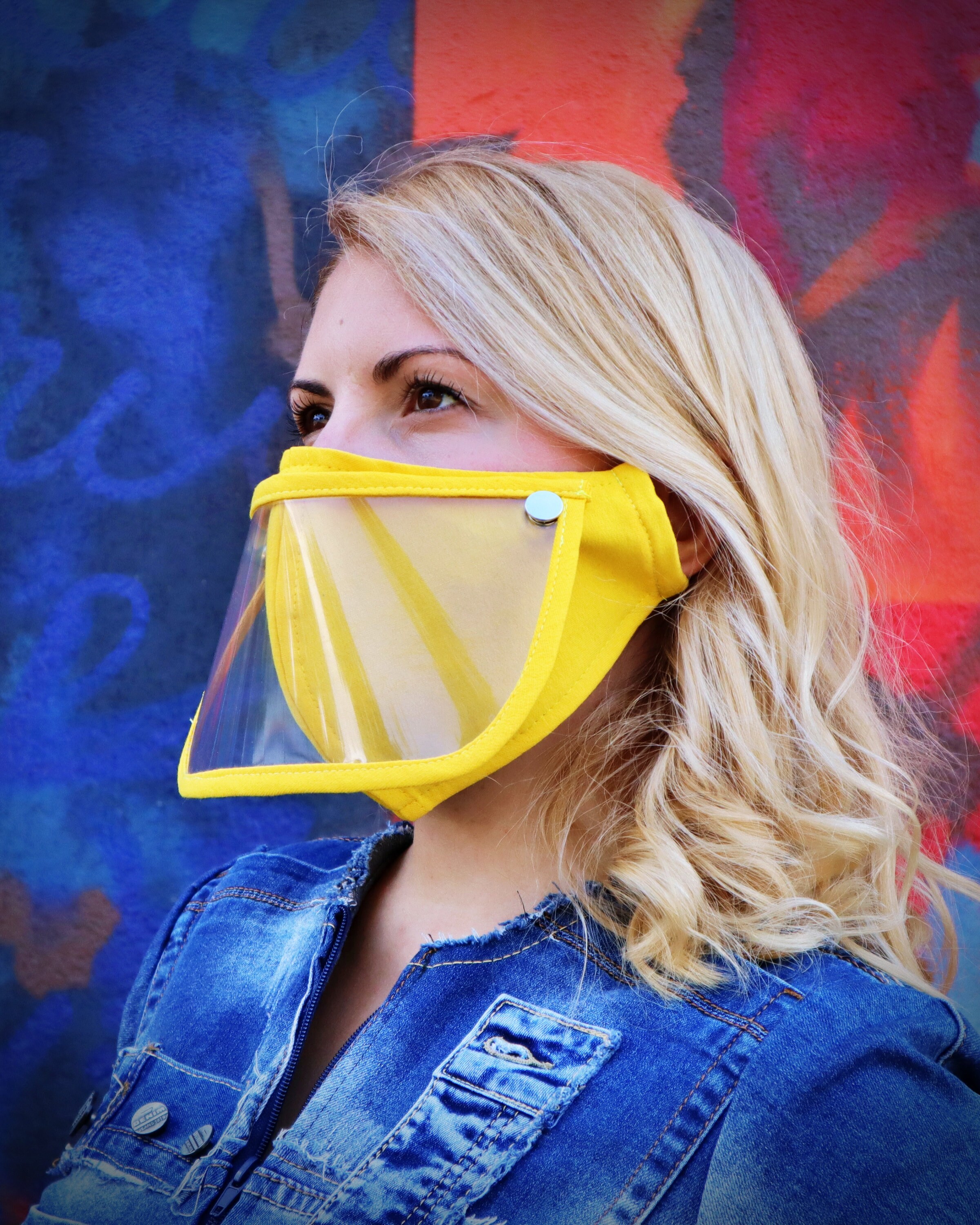SET of Face Mask With Shield Visor Cotton Face Mask Shield Etsy
