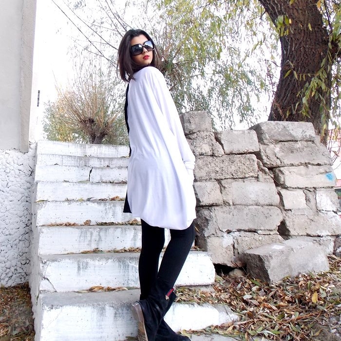 Oversize Twisted Tunic Top / Black Loose Dress Tunic / Asymmetrical Top  TDK14 - Etsy