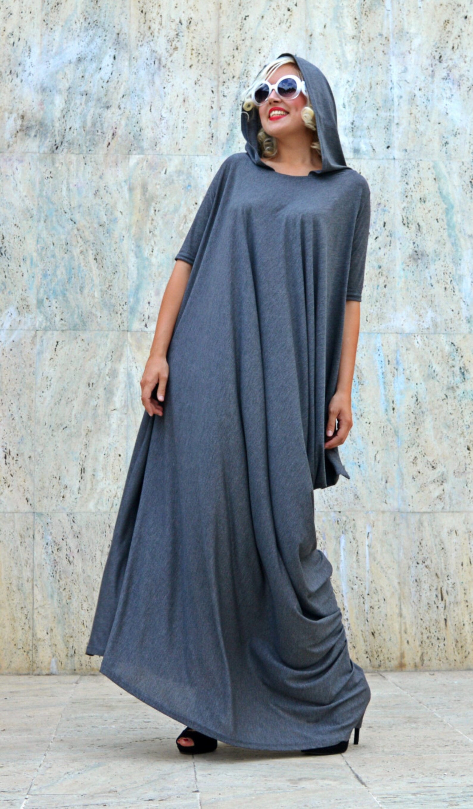 Summer Maxi Dress with Hood Women Goth Clothing Full Length | Etsy