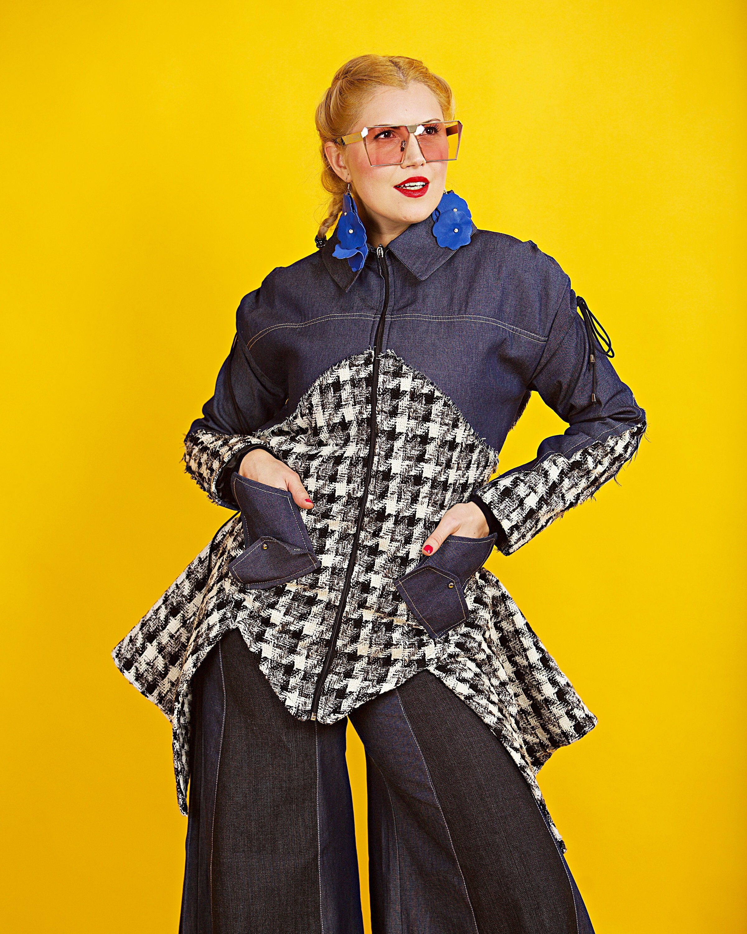 Wool Coat, Denim Jacket Women, Oversized Denim Coat TC132 Wool Coat, Denim Jacket Women, Oversized Denim Coat TC132