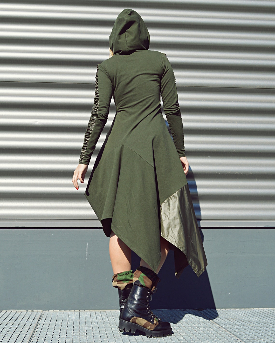 Military Dress Winter Maxi Dress Sweatshirt Long Dress - Etsy