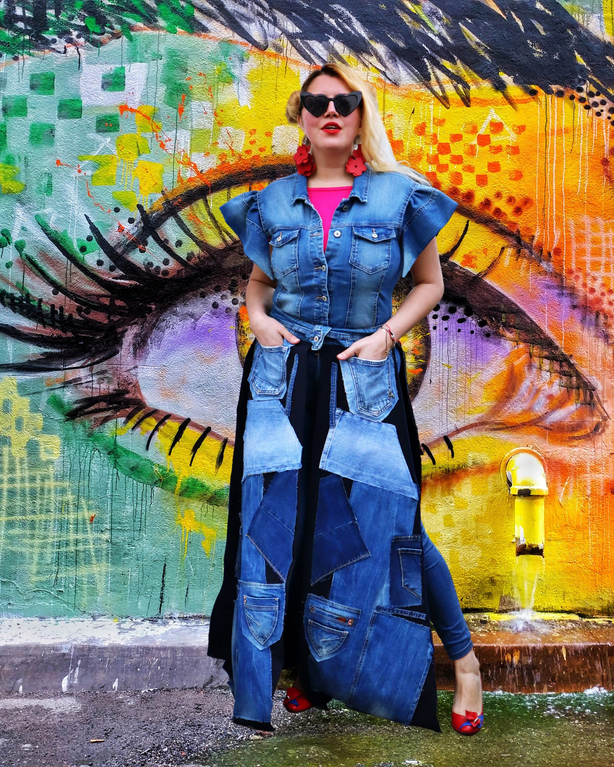Long jeans vest top