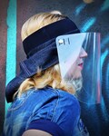 Denim Hat With Shield Visor, PetG Face Shield Hat, Denim Half Hat with Clear Shield, Jean Headband Hat ,Face Shield Mask TH03 product logo