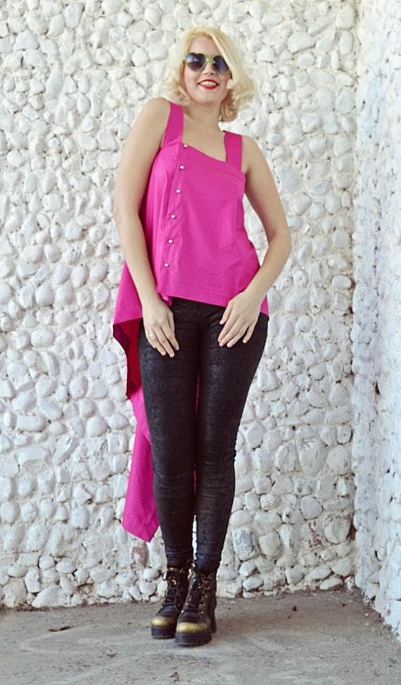 Funky Pink Top / Asymmetrical Pink Top / Street Style Top / | Etsy