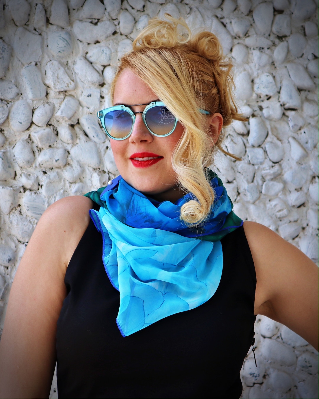 thumbnail interactive-video image 1 of ZAKIRA Chiffon Scarf For Women - 180x80cm Sheer Silk Feel Wrap In Multiple Colors 1 of 13