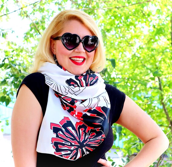 Printed satin scarf deals