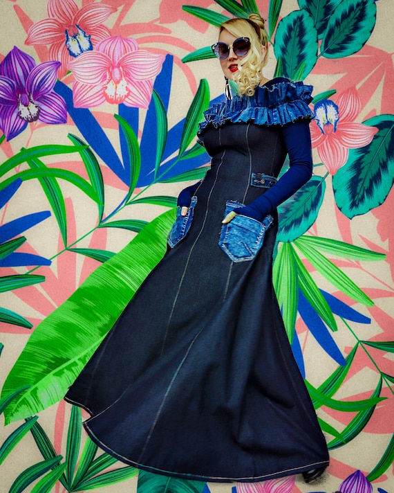 Denim Dress for Women Patchwork Jean 