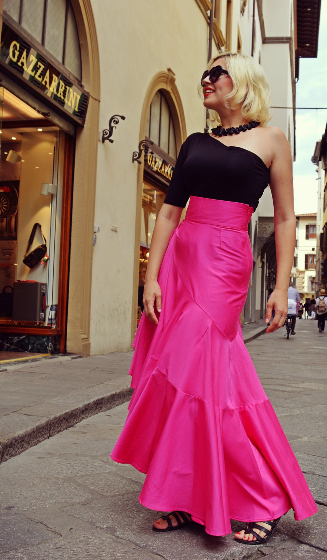 Extravagant Fuchsia Skirt / Fabulous Cotton Skirt / Flared - Etsy